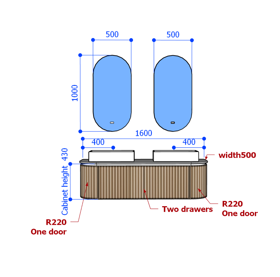 Formo Wall mounted Vanity 1600MM - Image 5